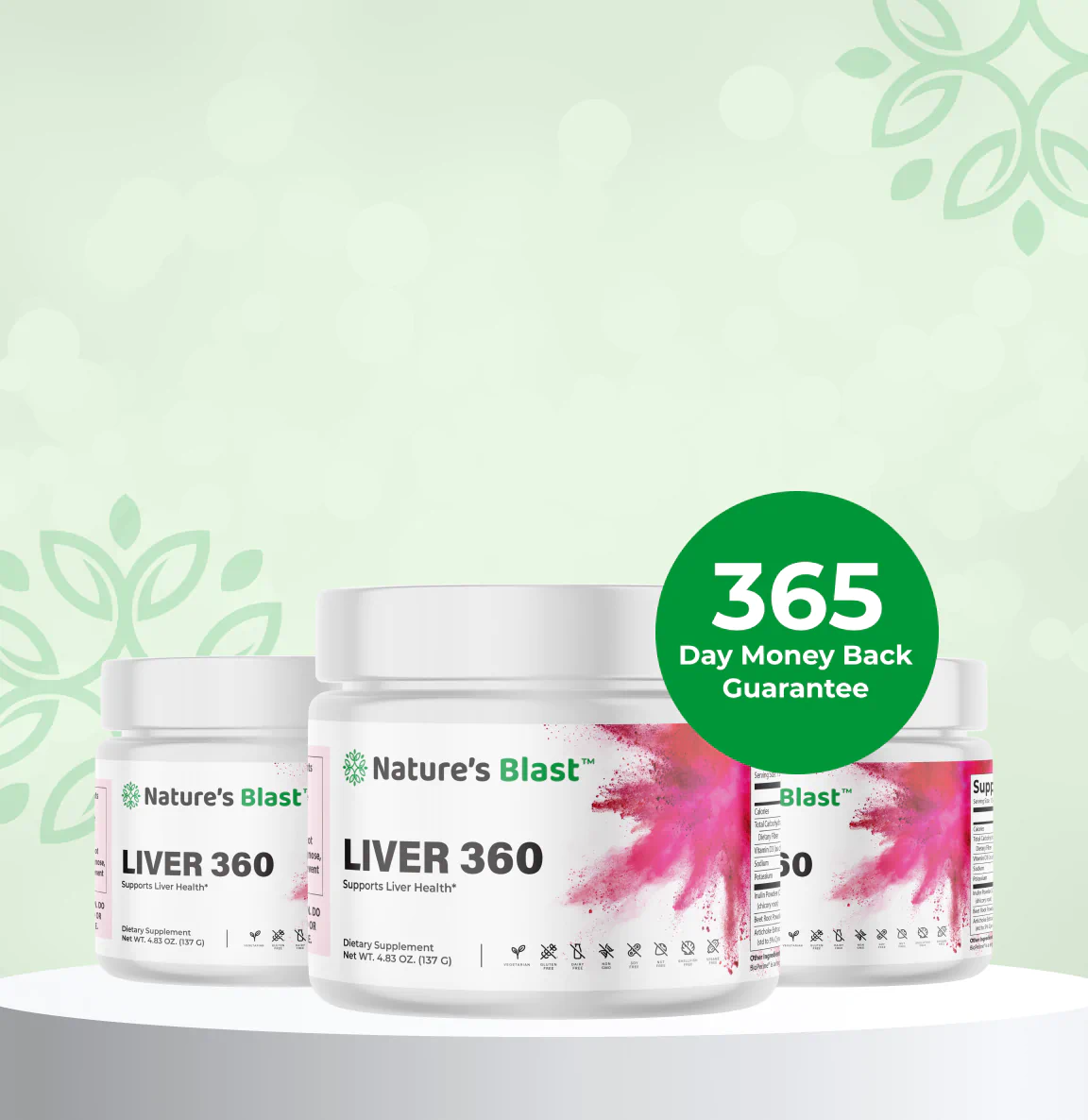 Promo banner for Nature's Blast Liver 360 supplement